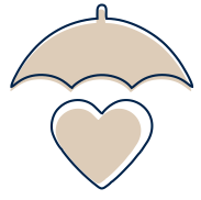 icon de corazón y sombrilla Tipos de Seguros